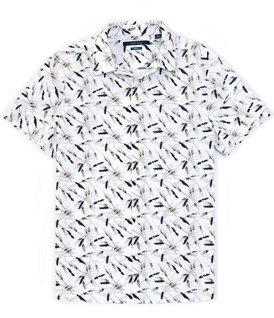 Visconti Geo Floral Print Short-Sleeve Woven Shirt