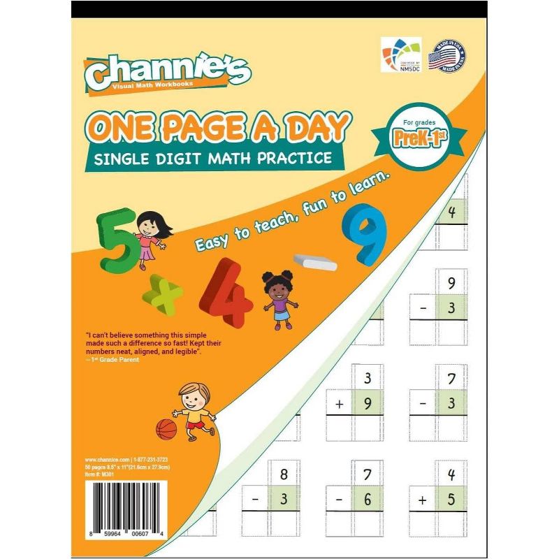 Channie's 5pk Handwriting & Math Workbooks - PreK-1st Grade