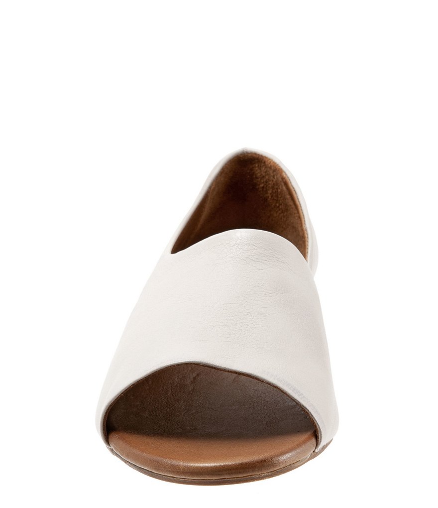 Bueno Anna Leather Demi Wedge Open Toe Slip On Flats