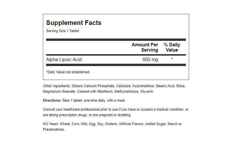 Natrol Dietary Supplements Alpha Lipoic Acid Time Release 600 mg Tablet 45ct.