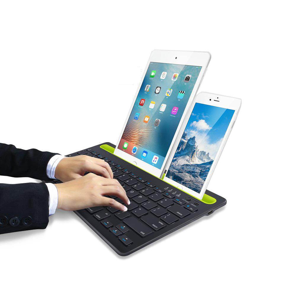 axGear Bluetooth Keyboard Cordless with Phone Tablet Holder Docking Wireless Stand