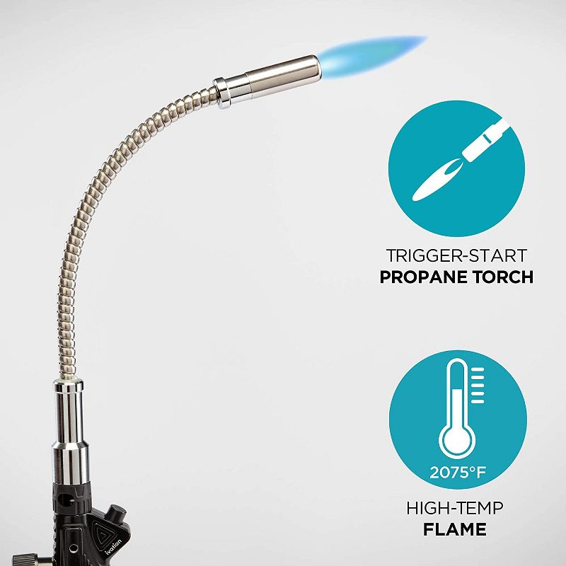 Ivation Heavy-Duty Trigger-Start Propane Torch Head with Extended  Flexible Neck Tube