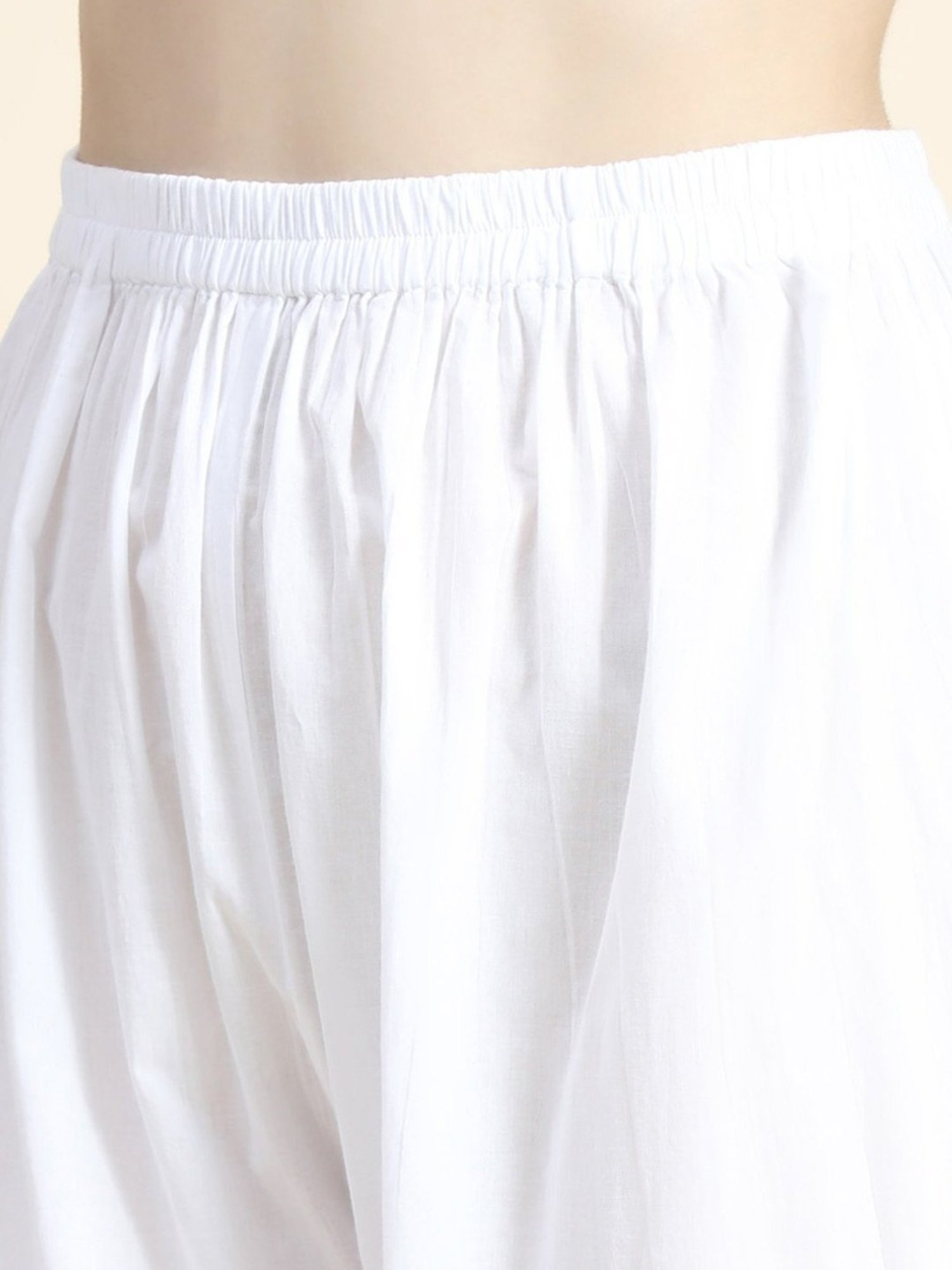 House Of Kari HOK Chikankari Cotton Pant Trouser White