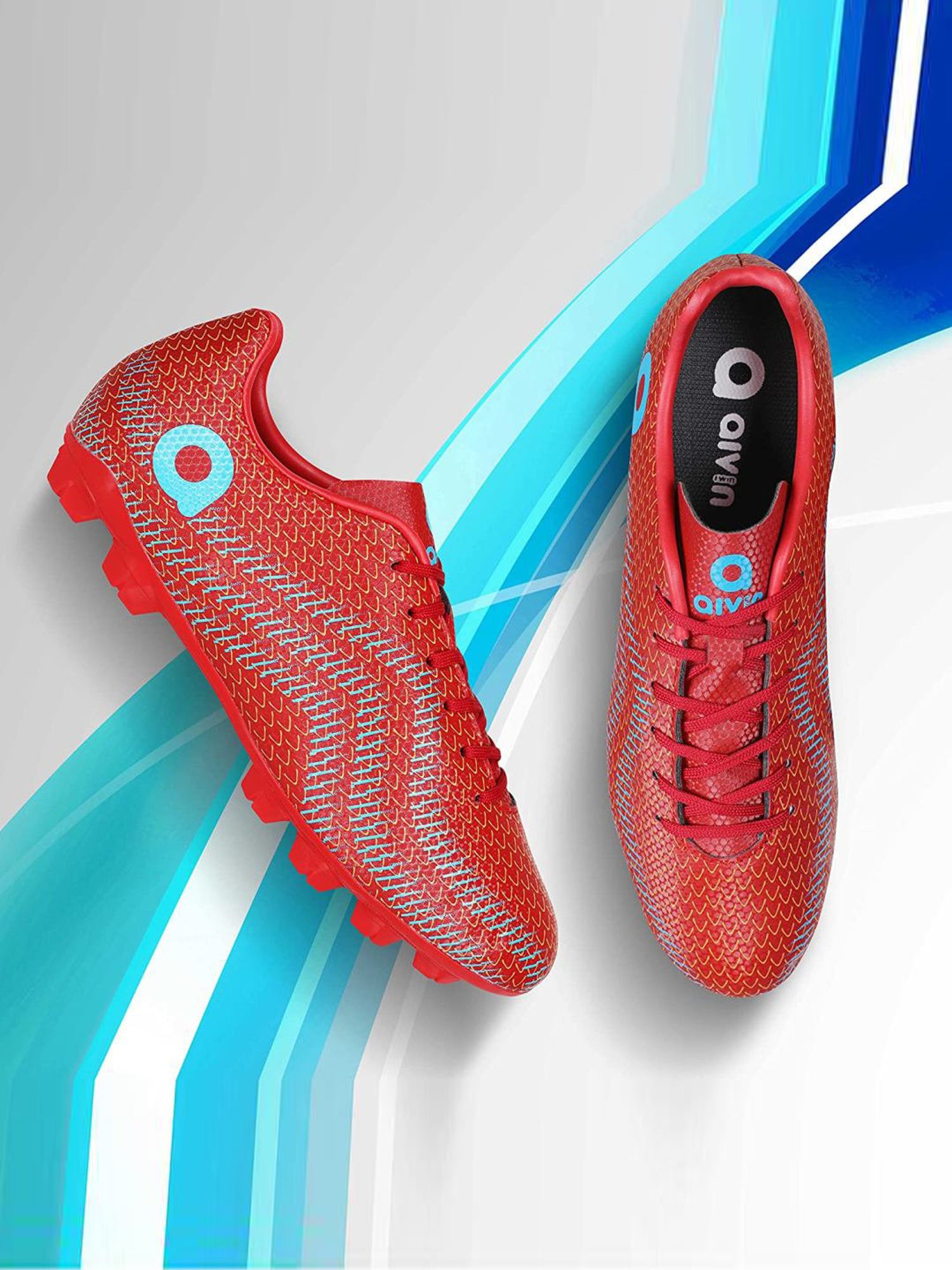 AIVIN Men's Rattle Snake Red Football Shoes