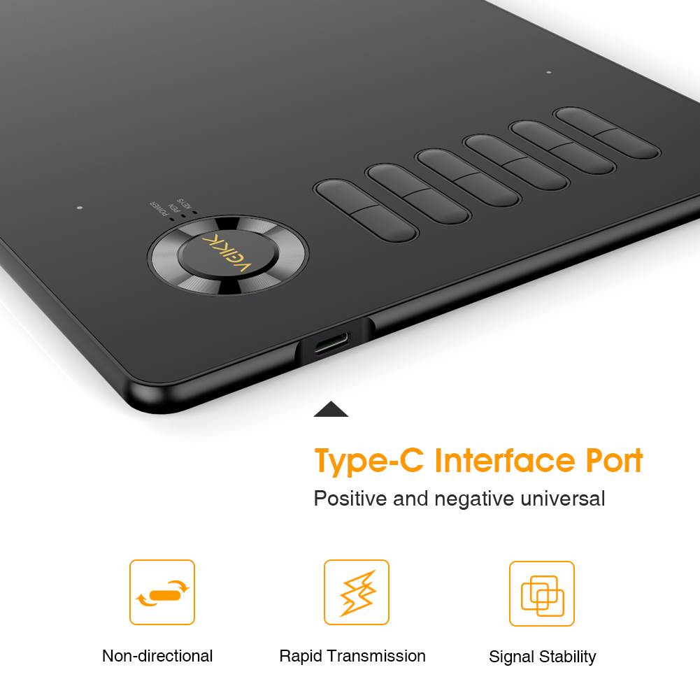 VEIKK A15 Graphic Drawing Tablet 10x6 inch Digital Pen Tablet with Battery-Free Passive Stylus and 12 Shortcut Keys