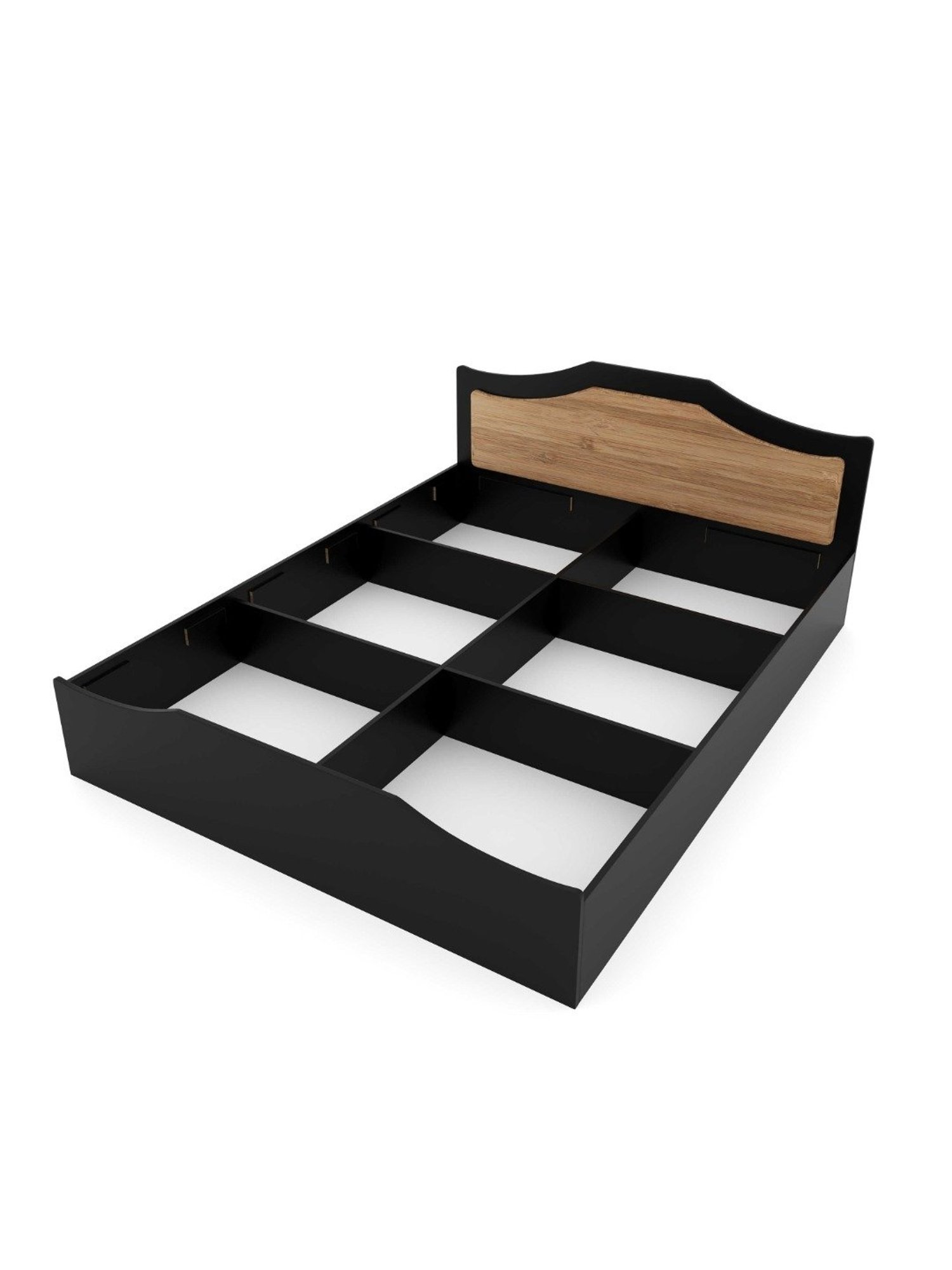 Nilkamal Riva Black Engineered Wood King Size Bed with Storage