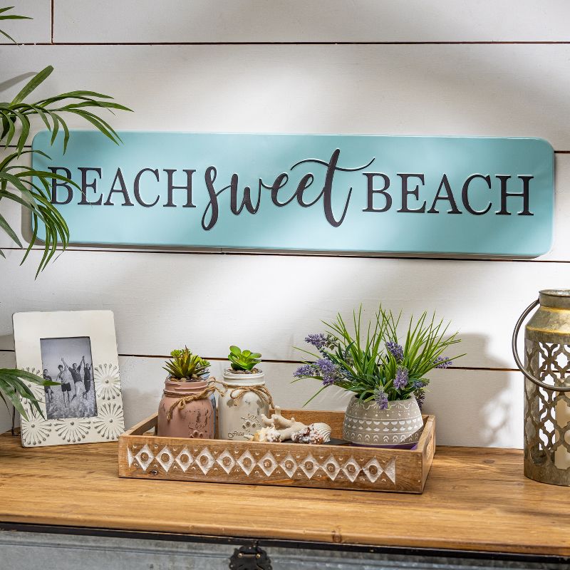 Lone Elm Studios Set of 2 36-inch long Metal Beach Themed Wall Signs
