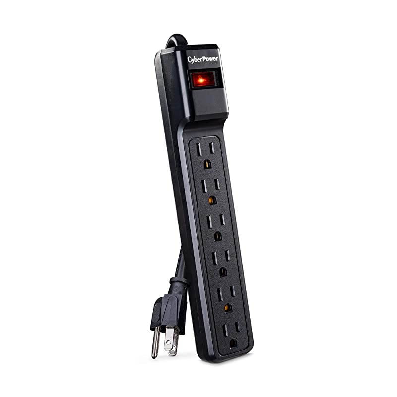 CSB604 Essential Surge Protector, 900J/125V, 6 Outlets, 4ft Power Cord, Black