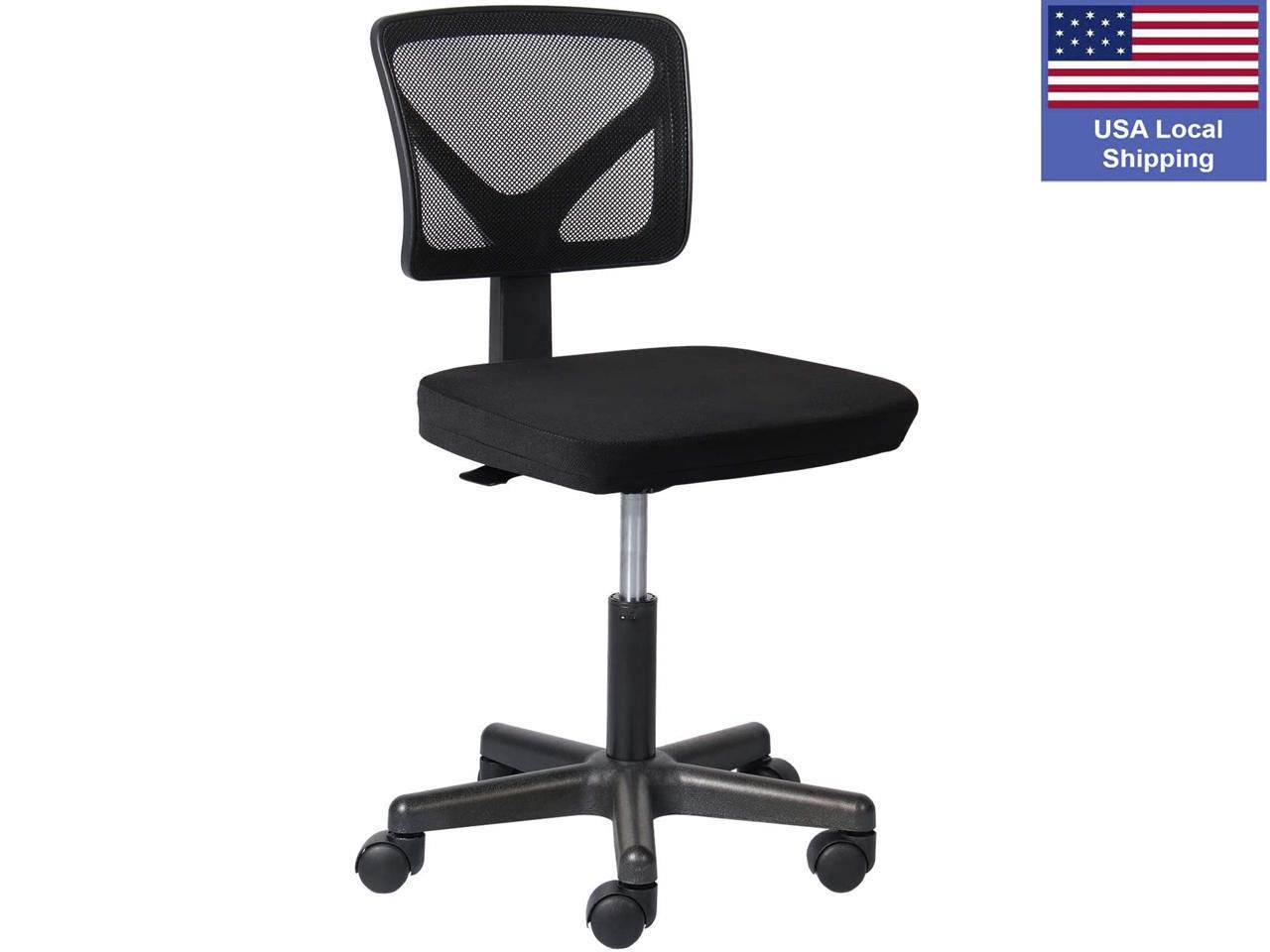 SMUGDESK Armless Office Chair Mesh Ergonomic Computer Chair Lumbar Support Low Back with Rolling Casters for Small Spaces