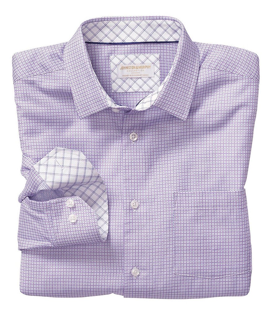Johnston & Murphy Collection Linked Grid Long-Sleeve Woven Shirt