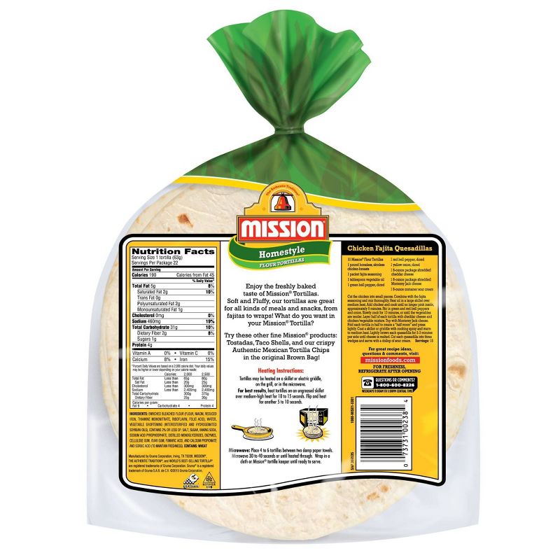 Mission Homestyle Soft & Fluffy Flour Tortillas - 49.5oz/24ct