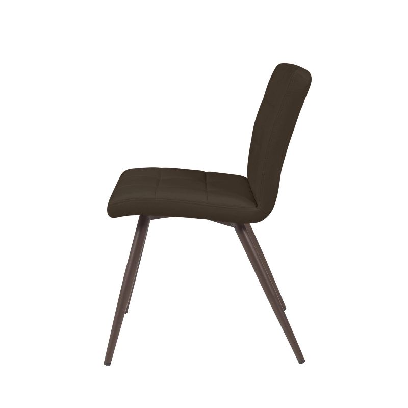 Set of 4 Mariel Armless Upholstered Dining Chair Espresso Brown - Handy Living