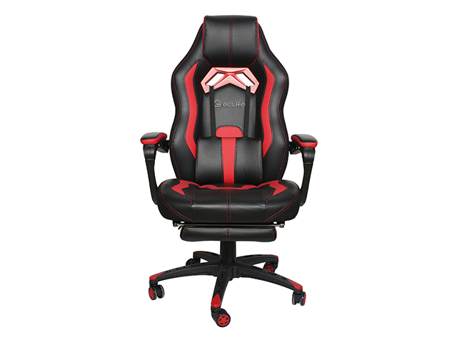 Gaming Chair Office Chair PC Chair with Massage Lumbar Support, Vantage Style PU Leather High Back Adjustable Swivel Task Chair with Footrest,Blue,GC26