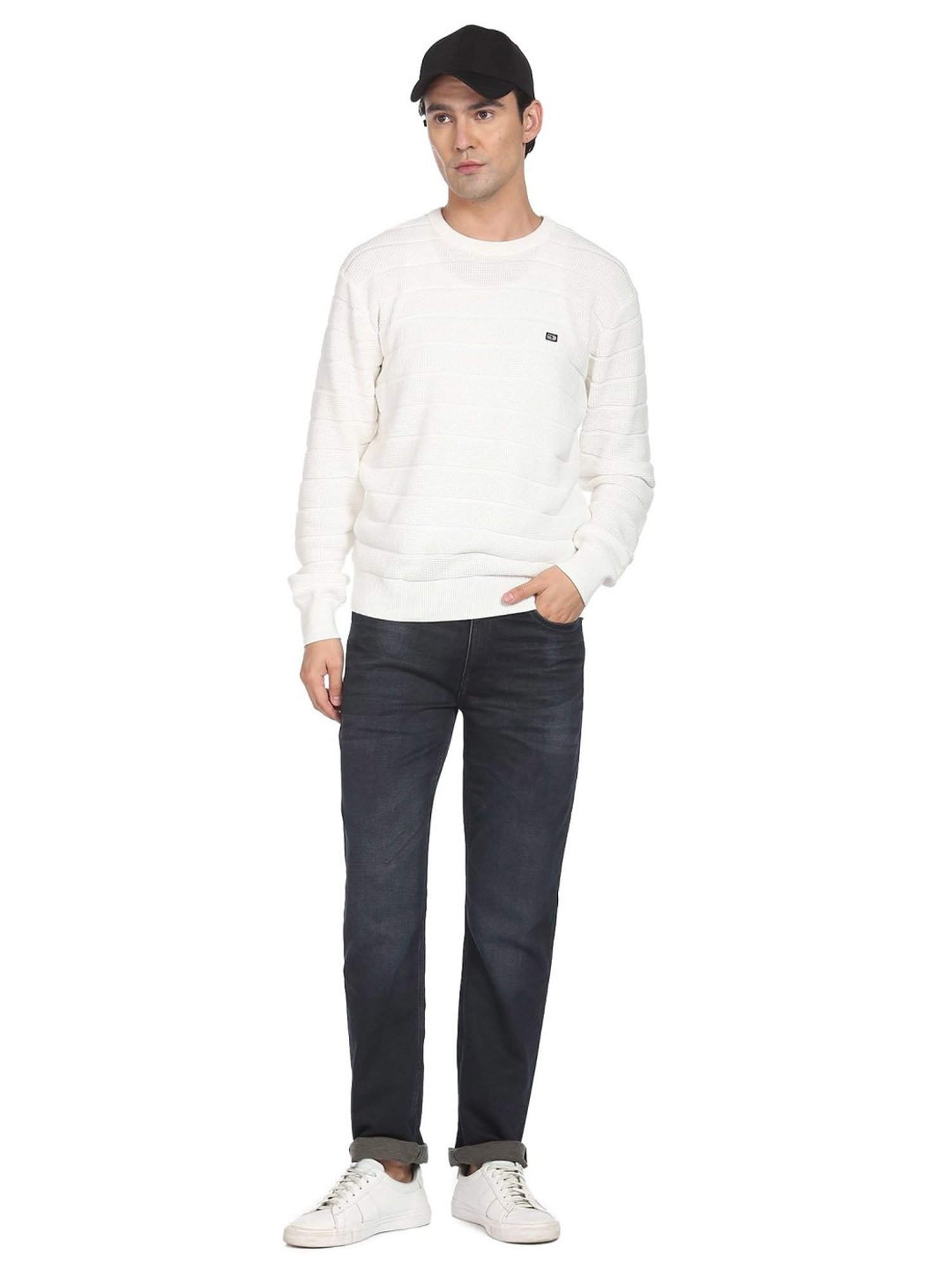 Duke Wine Self Striped Sweater