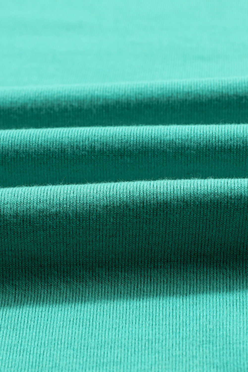 Green Plain Solid Color Casual Seam Long Sleeve Top