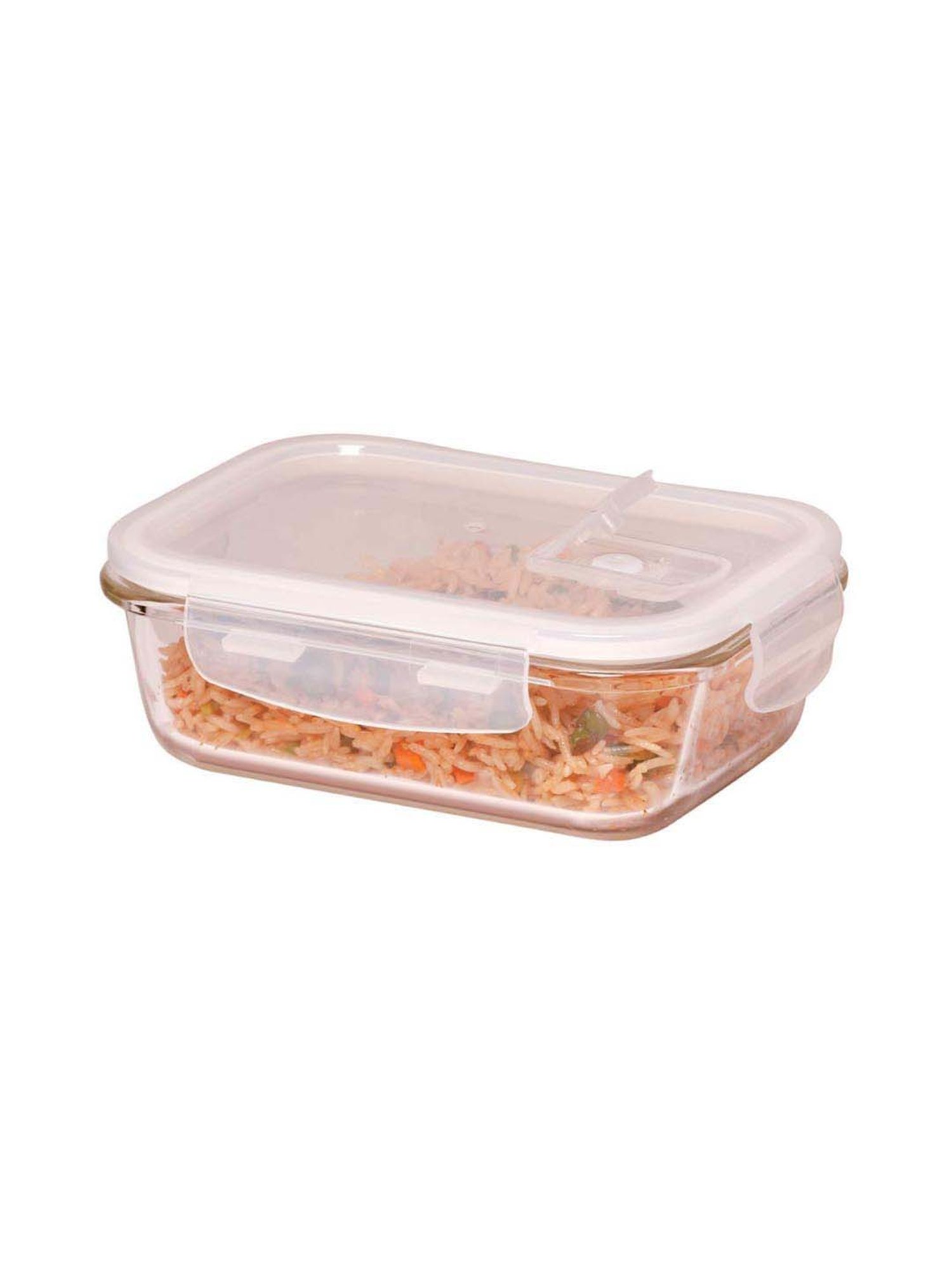 Femora Transparent Borosilicate Glass Containers with Lid (1000 ml) - Set of 2