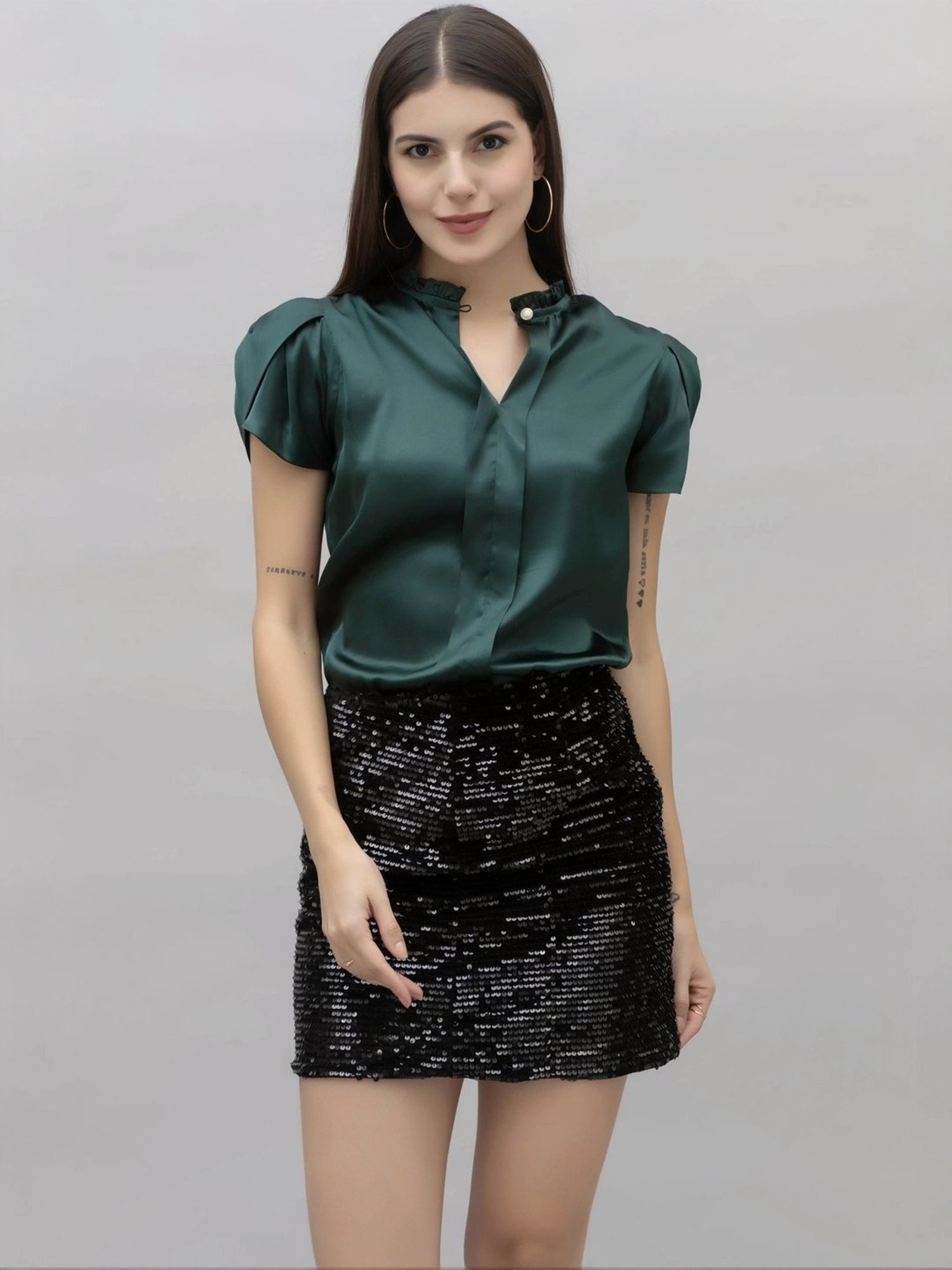 PURYS Green Regular Fit Top