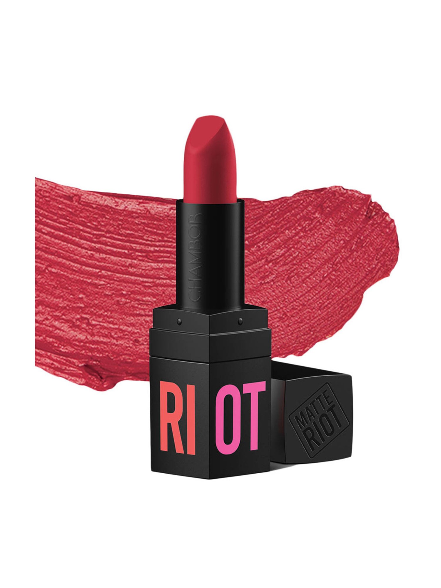 Chambor Matte Riot Lipstick Runway Red - 4.5 gm