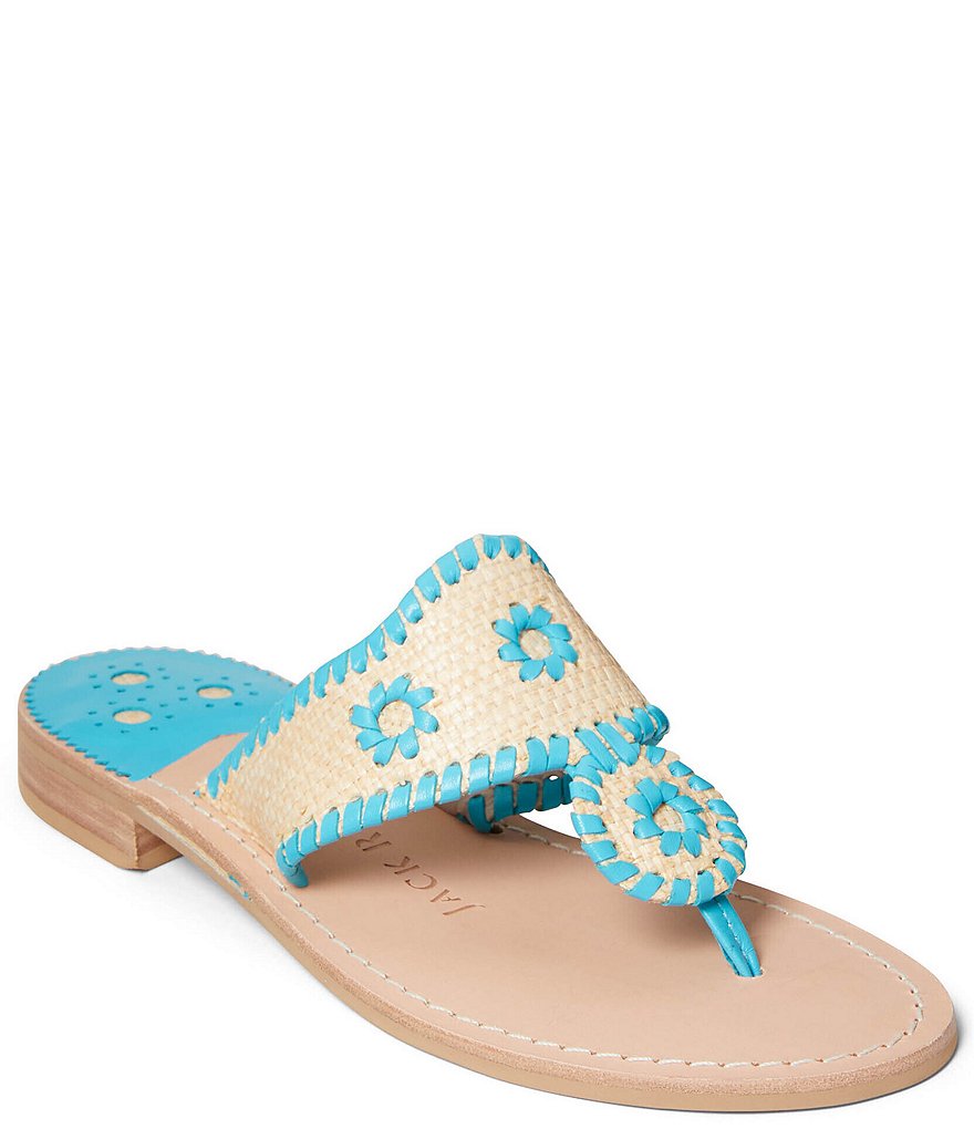 Jack Rogers Jacks Rattan Flat Thong Sandals