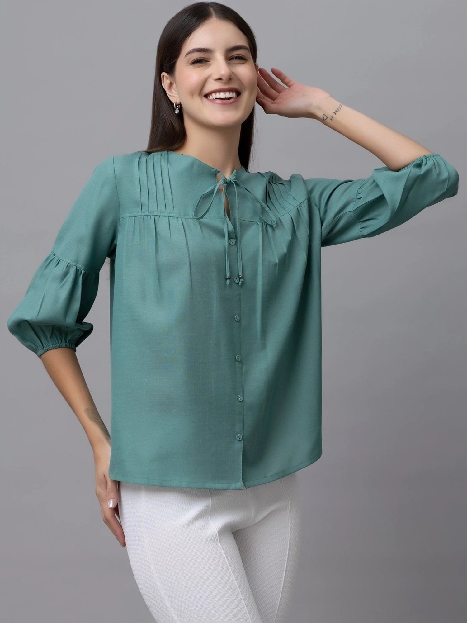 PURYS Blue Regular Fit Top