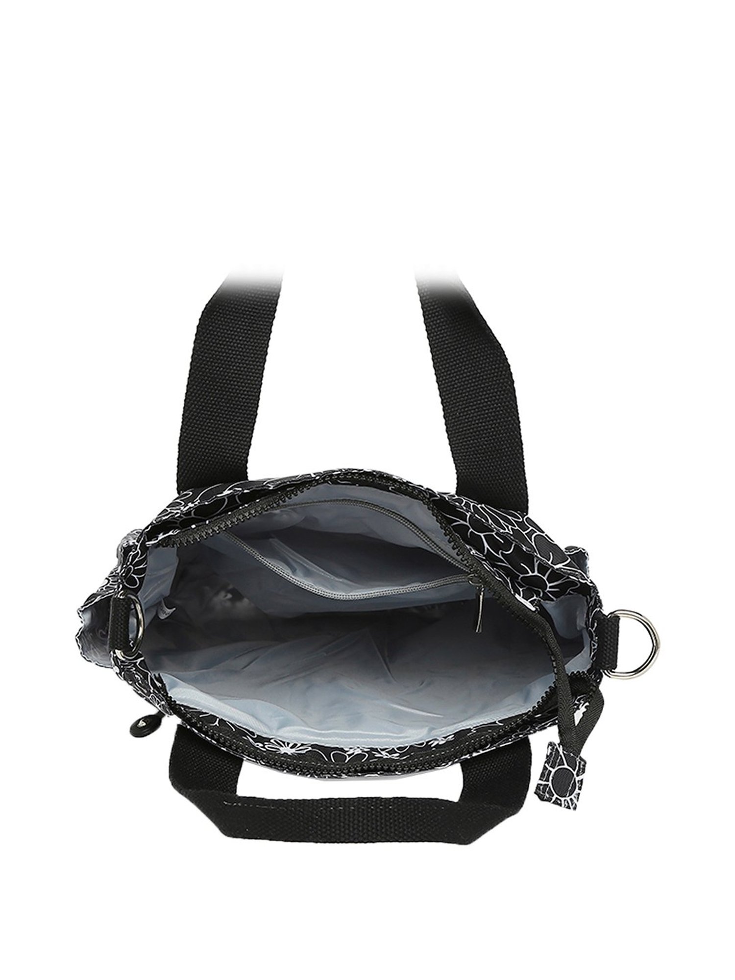 Baomi Black & White Printed Medium Handbag