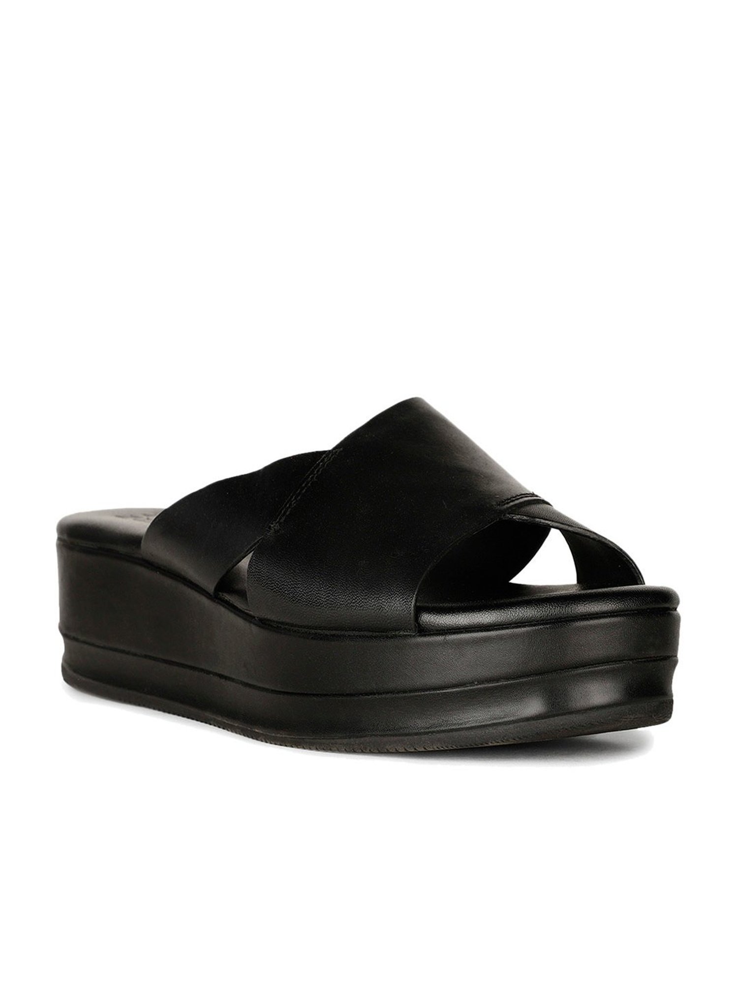 Naturalizer by Bata Women's KIARA Black Cross Strap Wedges