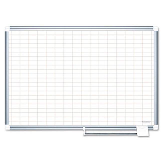 MasterVision MA0592830 Grid Planning Board, 1X2 Inch Grid, 48X36, White/Silver