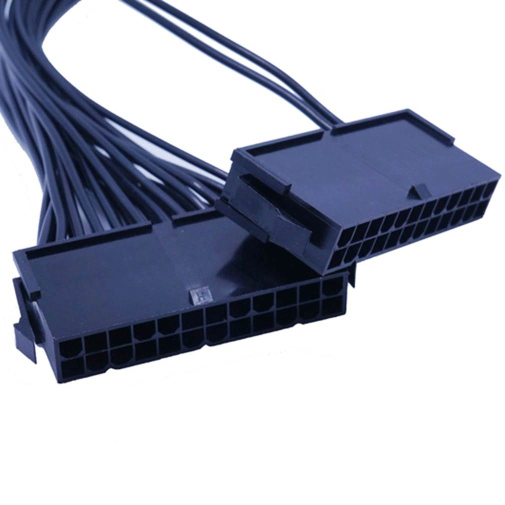 Pracrical Dual Start Power Cord Dual Power Start Cord 32cm Motherboard 24Pin Synchronous Power Cord 18AWG