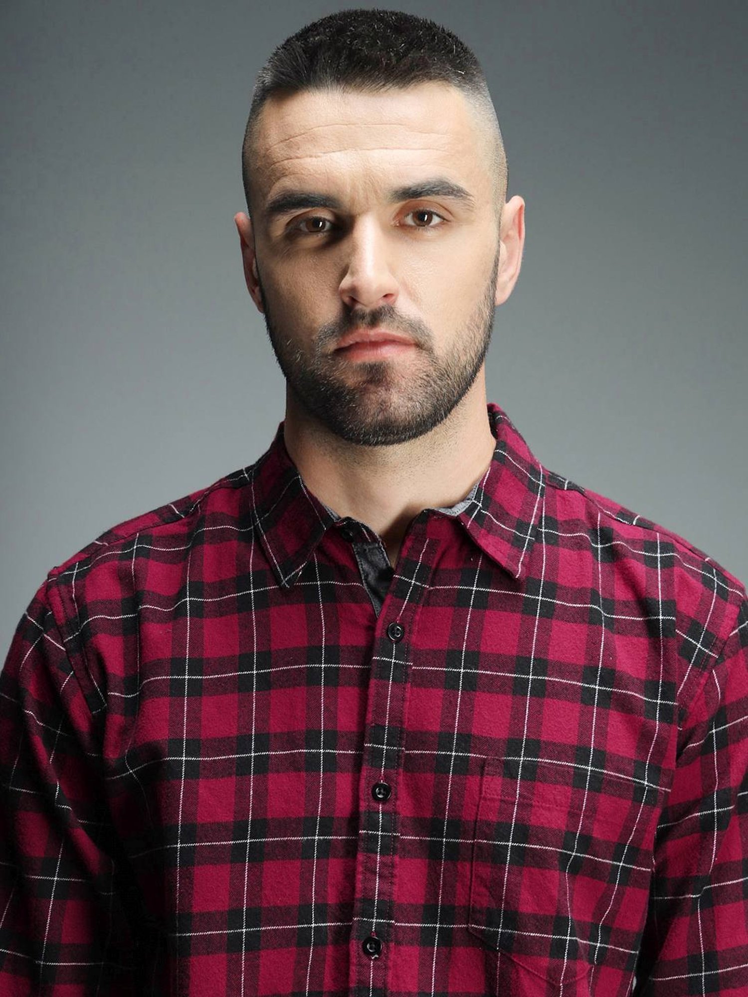 High Star Red Cotton Regular Fit Checks Shirt