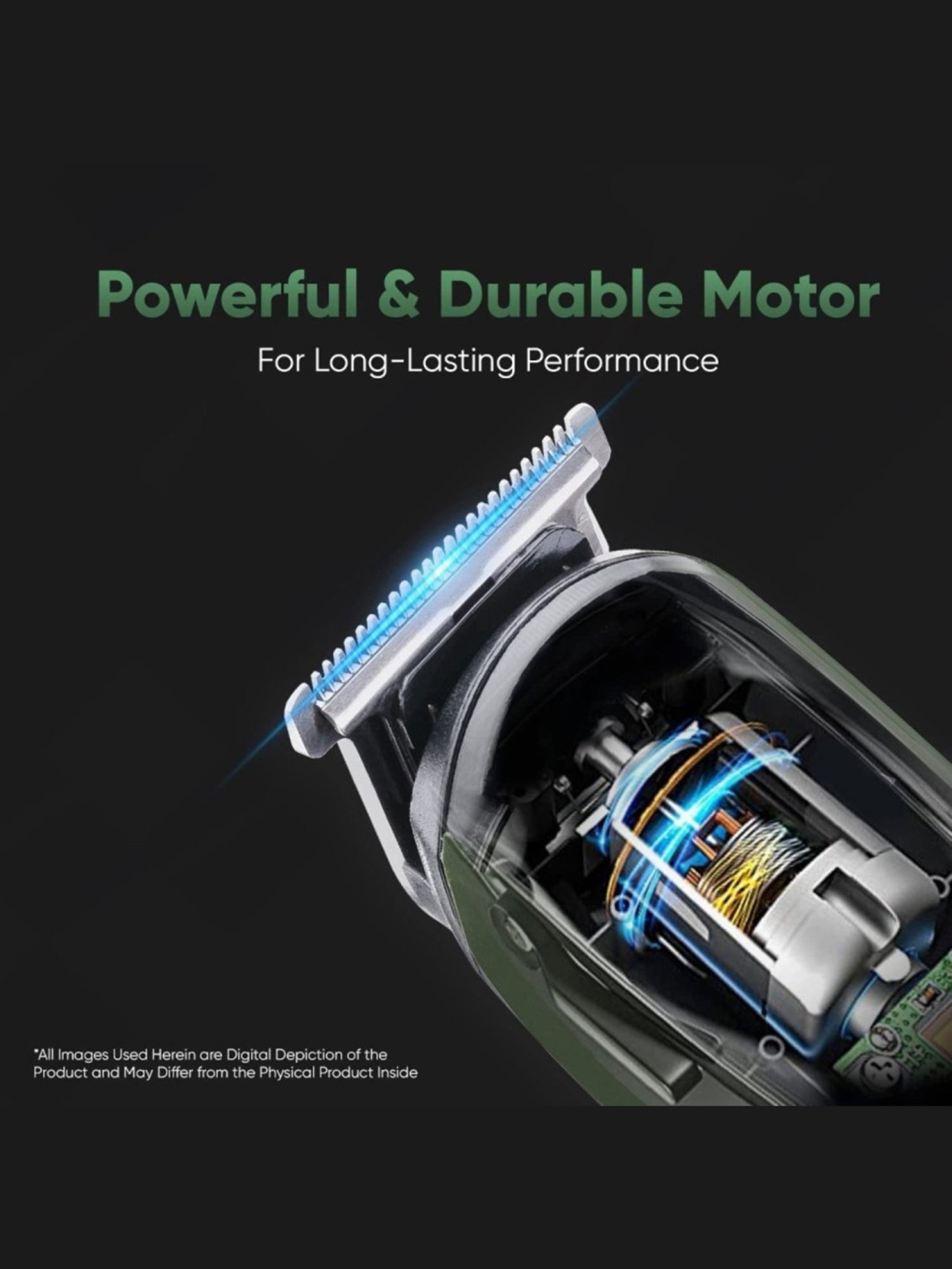 Vega Trimmer Men with Design & T Blade, (VHTH-35) - Black