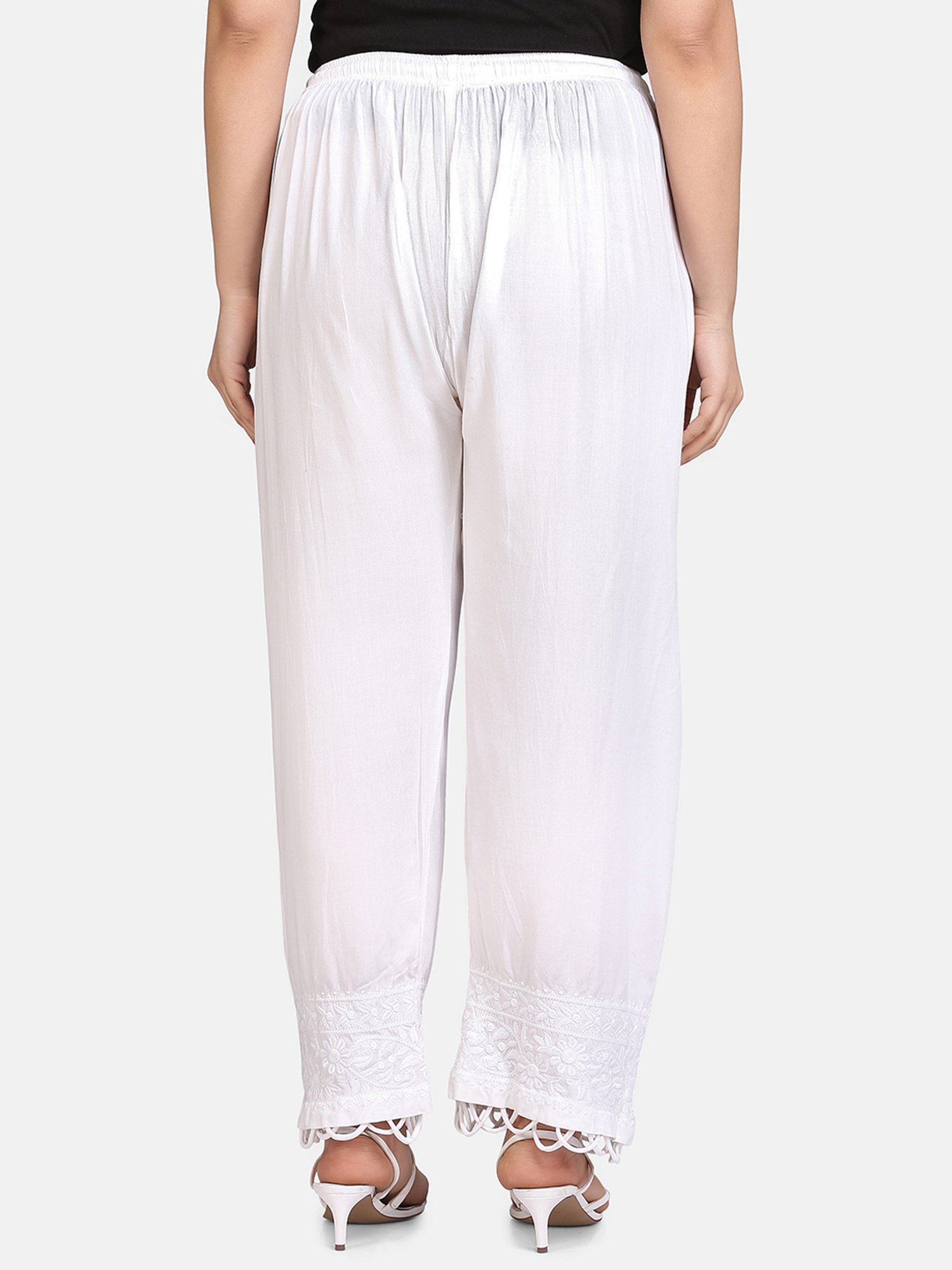 SHADES White Chikankari Pants