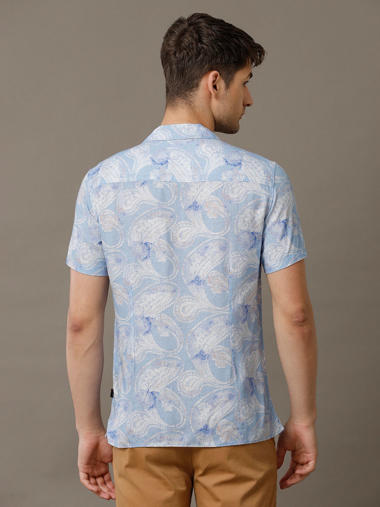Identiti Blue Slim Fit Printed Shirt