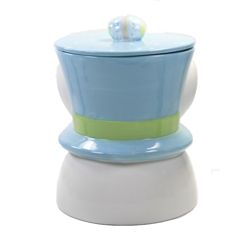 Tabletop 7.5" Bright Easter Cookie Jar Bunny Ears Egg Transpac  -  Food Storage Containers