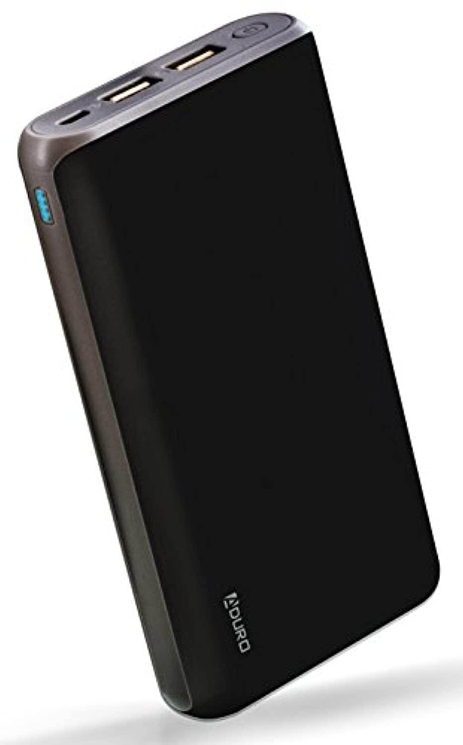 aduro 20,000mah battery pack power bank, external battery charger for iphone android smartphone tablet portable power backup charges any usb device black