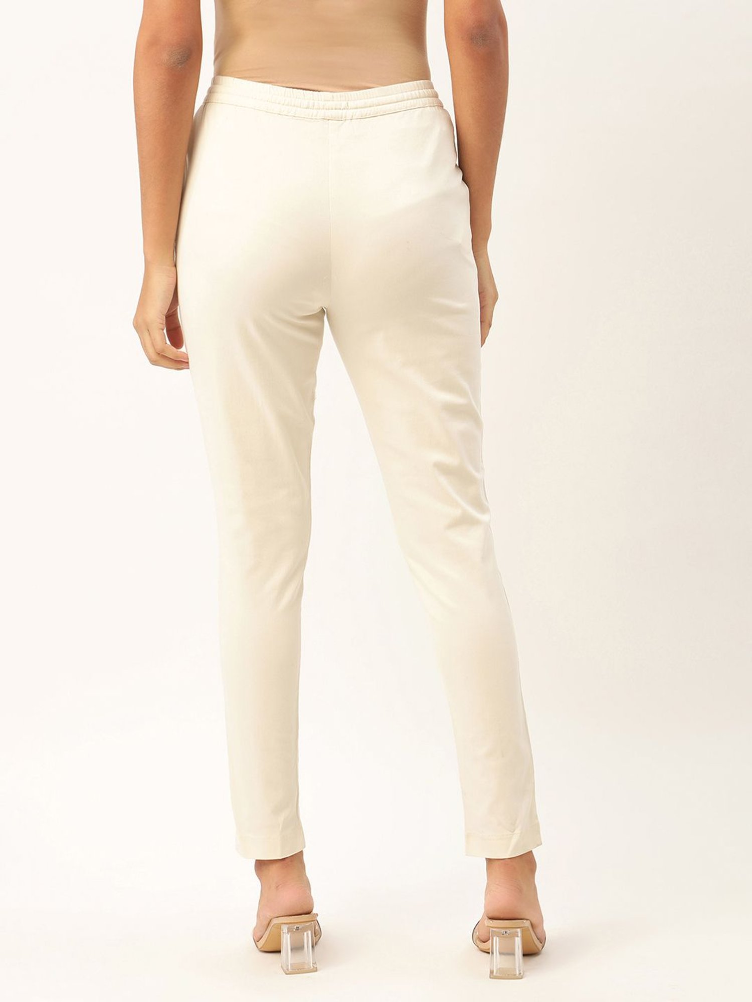 Rooted White Cotton Trousers