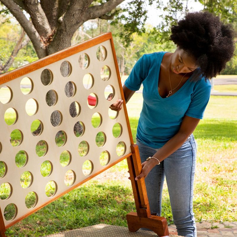 Lancaster Jumbo Size 3ft 4-In-A-Row Wooden Outdoor Game Set with Carry Bag