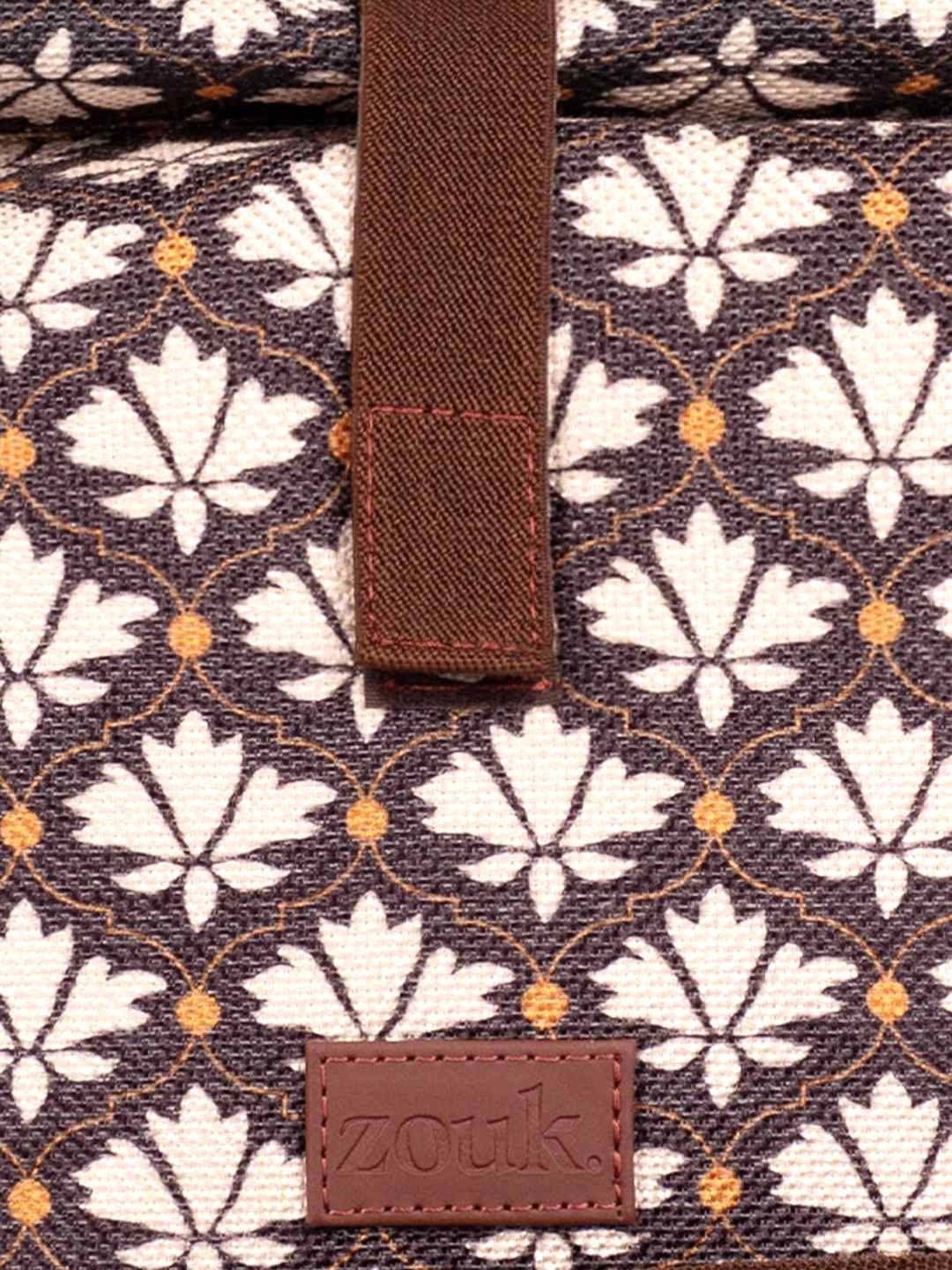 ZOUK Brown Printed Handbag