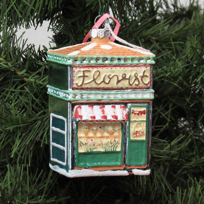 Holiday Ornament 4.25" Florist Shop Shoppe Flowers Floral  -  Tree Ornaments
