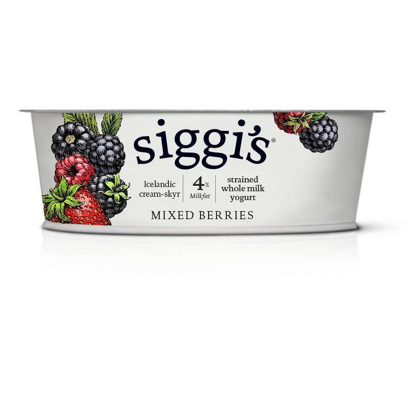 Siggi's 4% Strained Whole Milk Mixed Berries Icelandic Style Greek Yogurt - 4.4oz