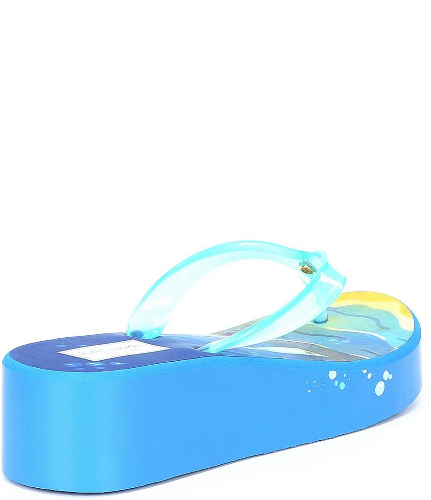 kate spade new york Rio Clear Strap Beach Scene Printed Footbed Platform Flip Flops