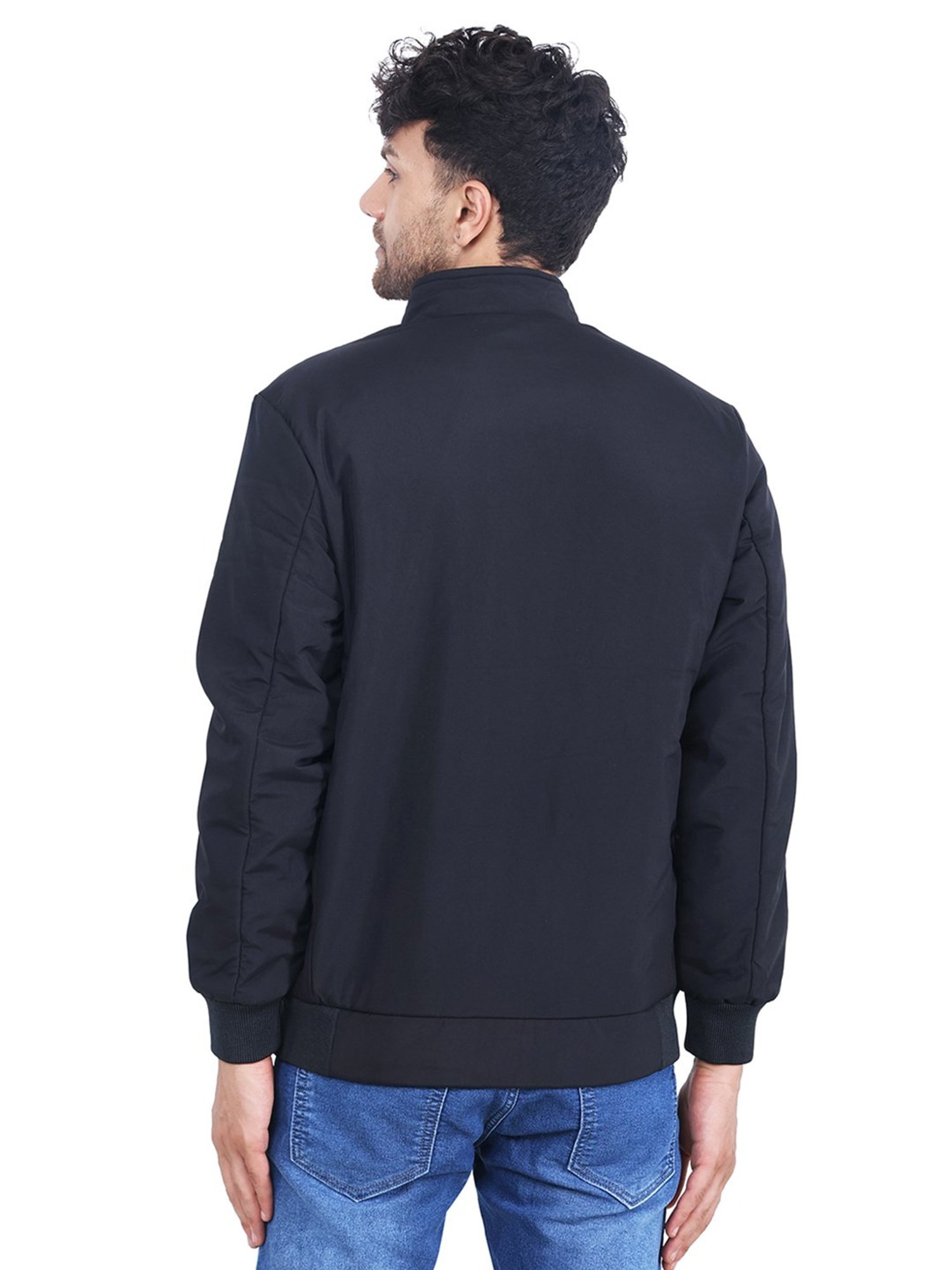 Dollar Black Regular Fit High Neck Jacket