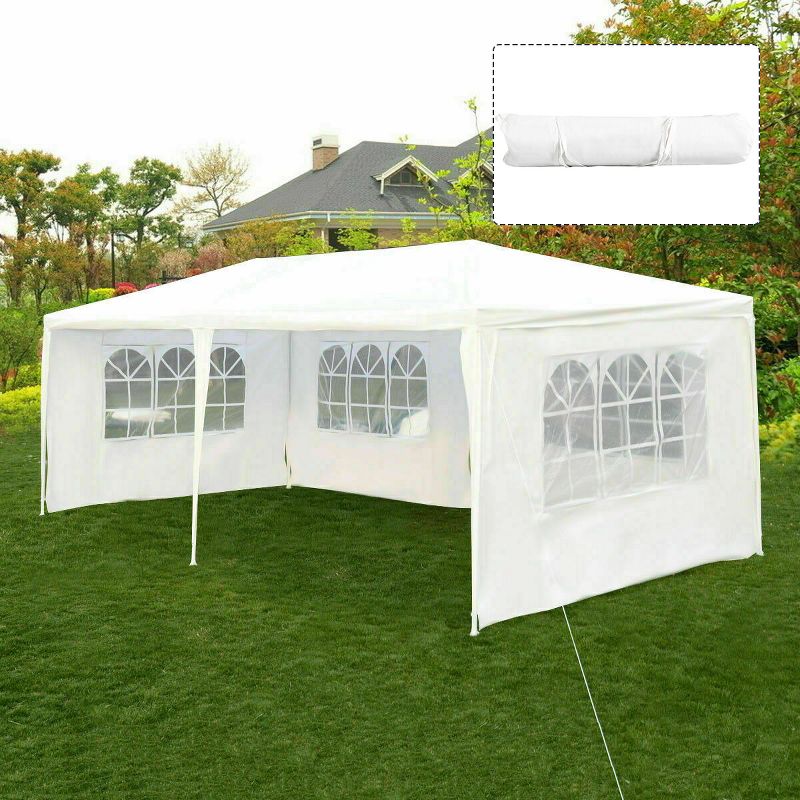 Costway 10'x20' Canopy Tent Heavy Duty Wedding Party Tent 4 Sidewalls W/Carry Bag