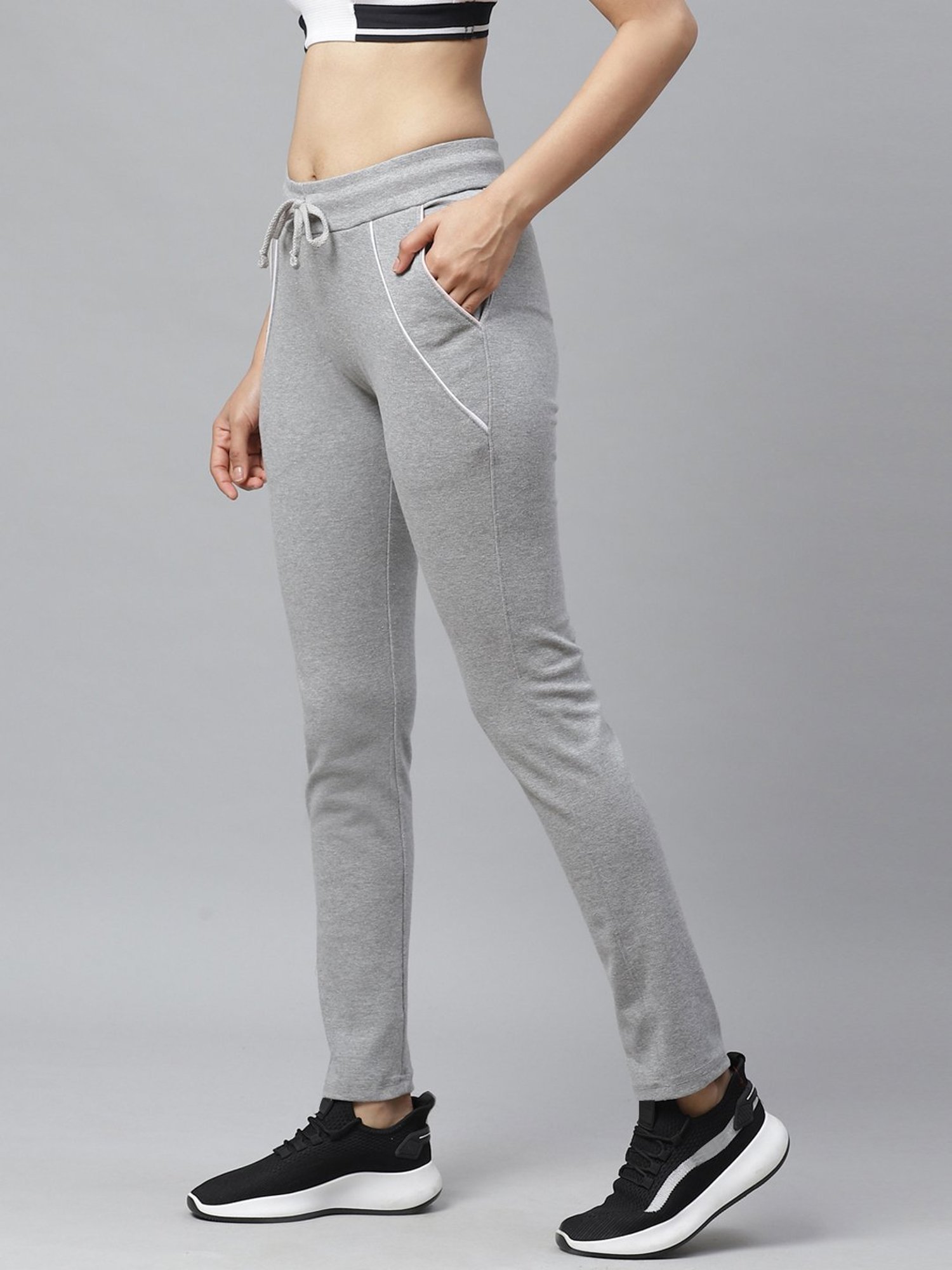 Cayman Grey Mid Rise Track Pants