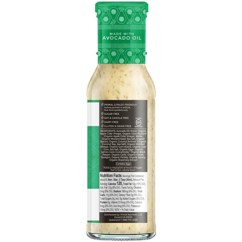 Primal Kitchen Dairy-Free Green Goddess Dressing with Avocado Oil - 8fl oz