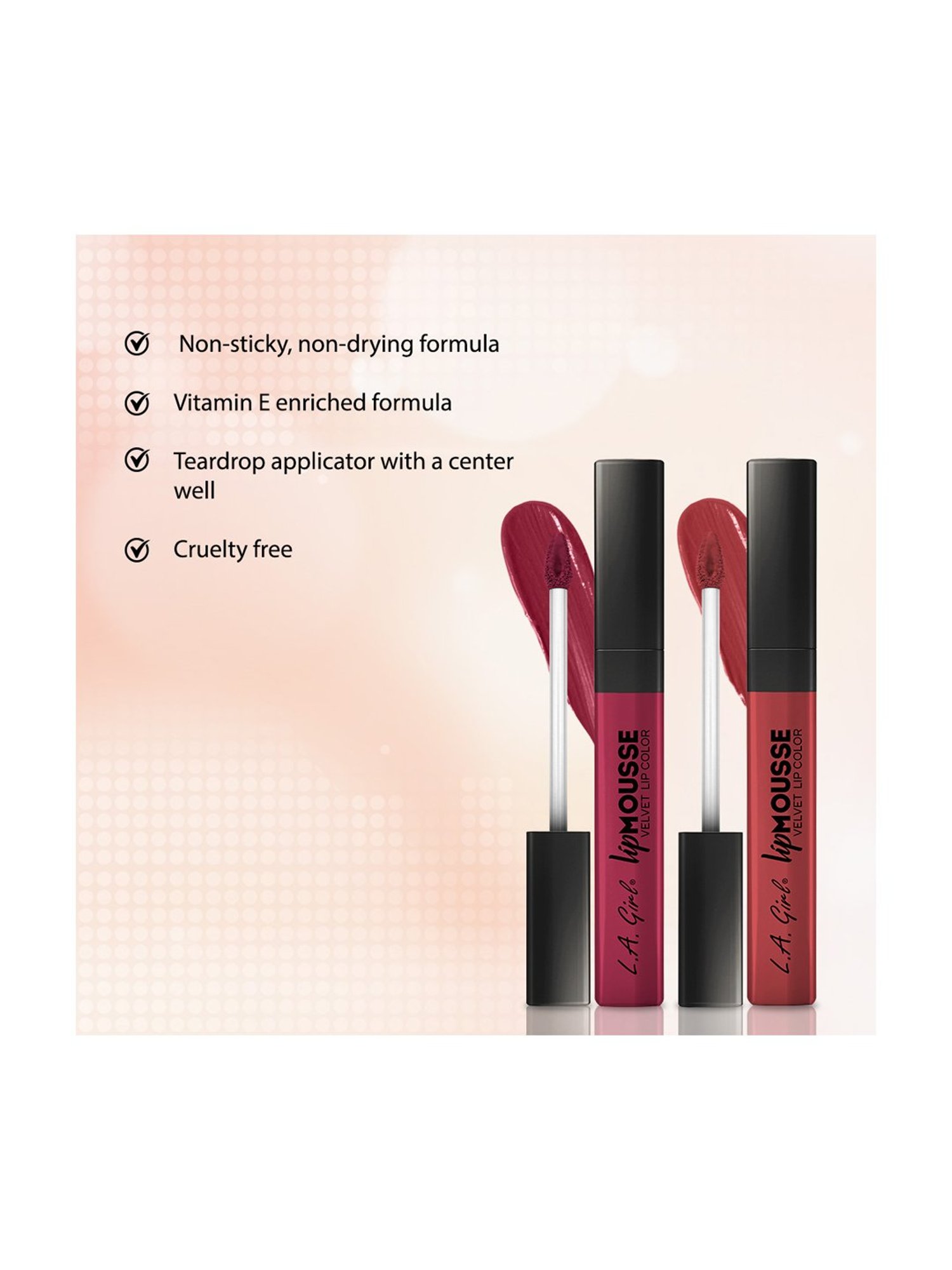 L.A. Girl Lip Mousse Velvet Lip Color Bae Cation - 6 ml