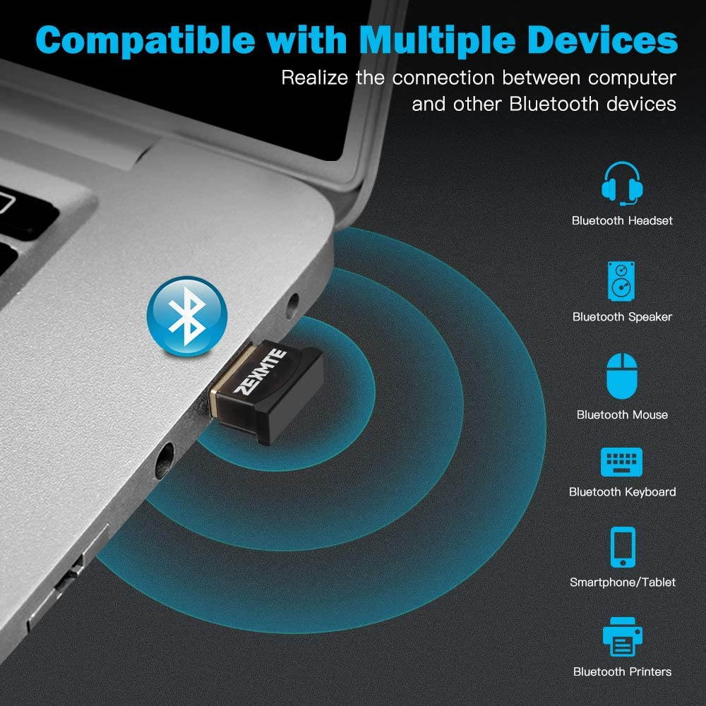 Bluetooth USB Adapter CSR 4.0 USB Dongle Bluetooth Receiver Transfer Wireless Adapter for Laptop PC Support Windows 10/8/7/Vista/XP,Mouse and Keyboard,Headset