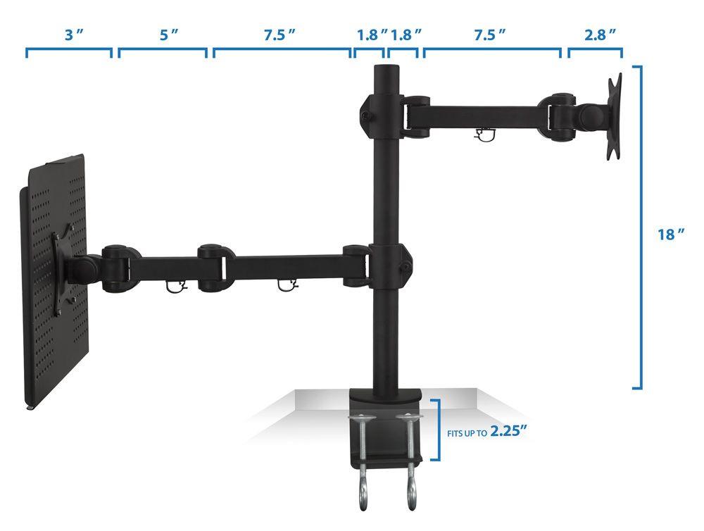 Mount-It! Laptop Desk Stand  | Fits 11"-17" Laptop Notebook Screens | Full Motion Mount