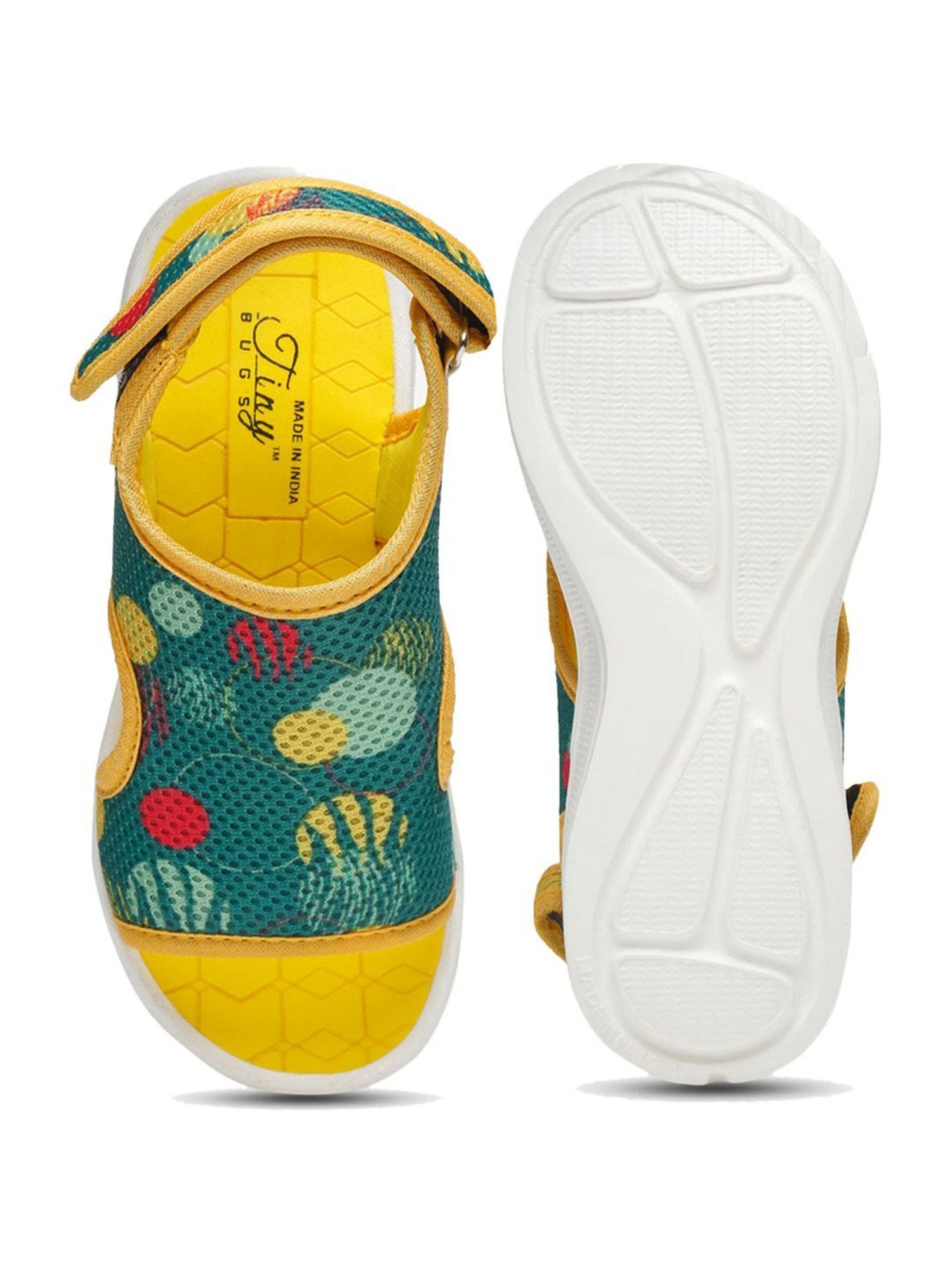 Tiny Bugs Kids Teal Blue & Yellow Floater Sandals