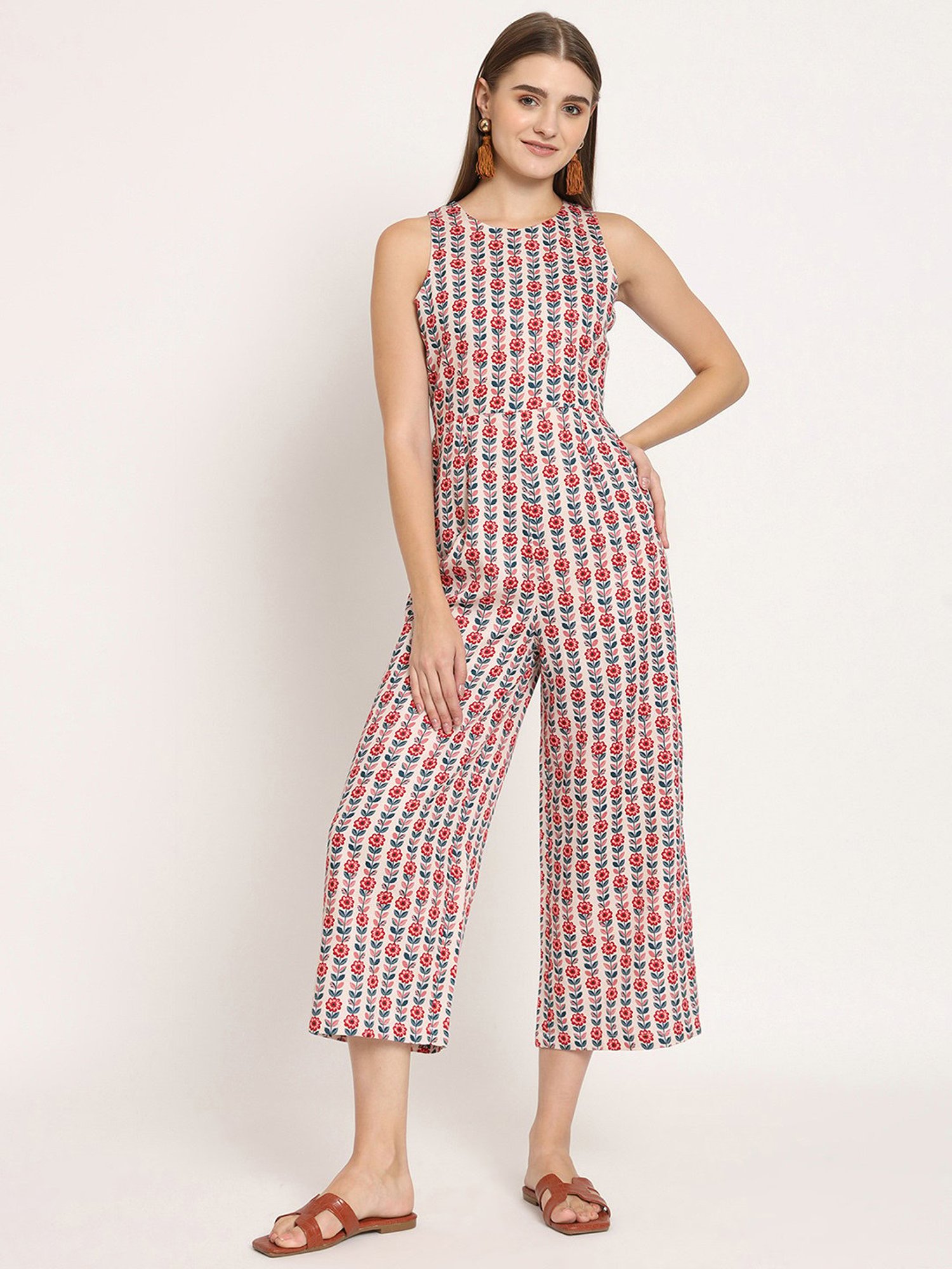 Moomaya Multicolor Floral Print Jumpsuit