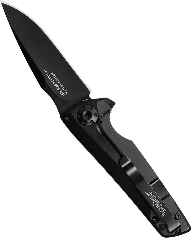 Kershaw Flythrough Folder 3.0 in Black Plain SS Handle